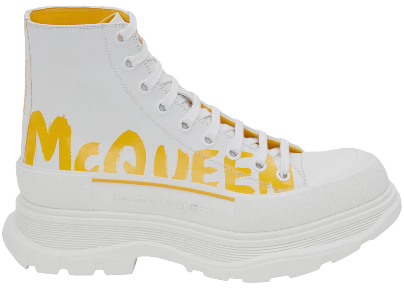 Alexander McQueen Tread Slick Boot White Pop Yellow