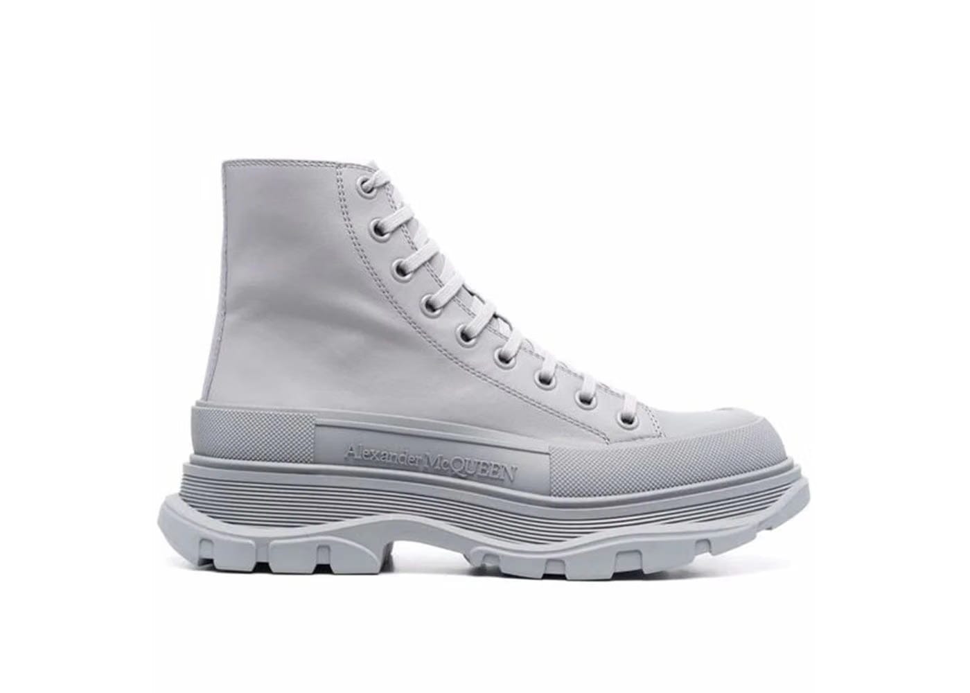 Alexander Mcqueen Tread Slick Boot Gray Leather