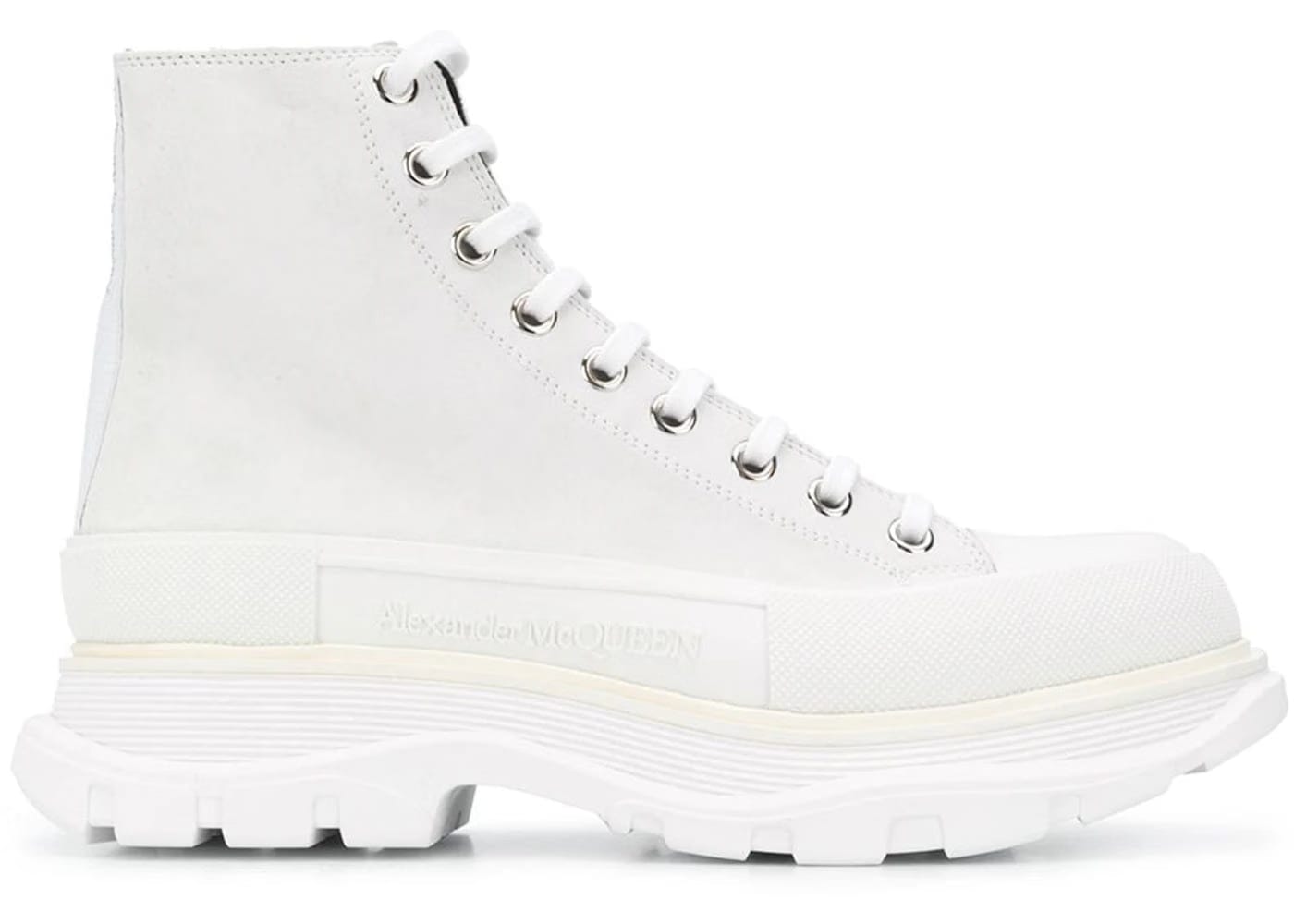 Alexander Mcqueen Tread Slick Boot Leather White White