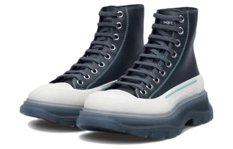 Alexander McQueen Wmns Tread Slick Boot 'Navy White'