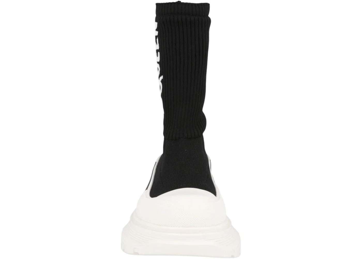 Alexander Mcqueen Tread Slick Boot Ribbed Black White (Women'S)