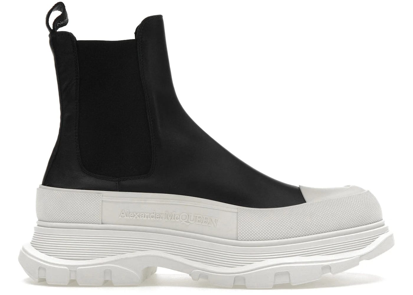 Alexander Mcqueen Tread Slick Chelsea Boot Black White