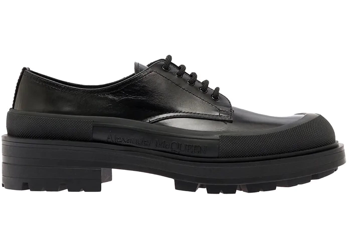 Alexander McQueen Derby Flat Black