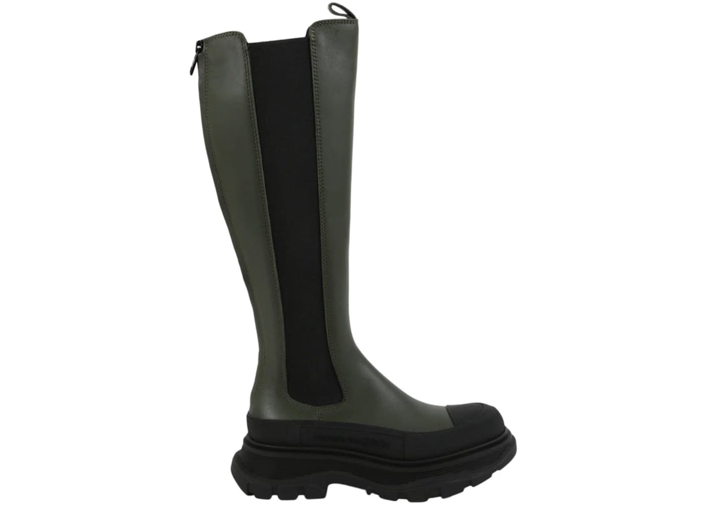 Alexander McQueen Wmns Tread Slick Knee High Boot 'Khaki Black'