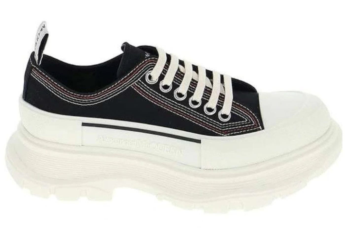 Alexander Mcqueen Tread Slick Low Lace Up Denim Black