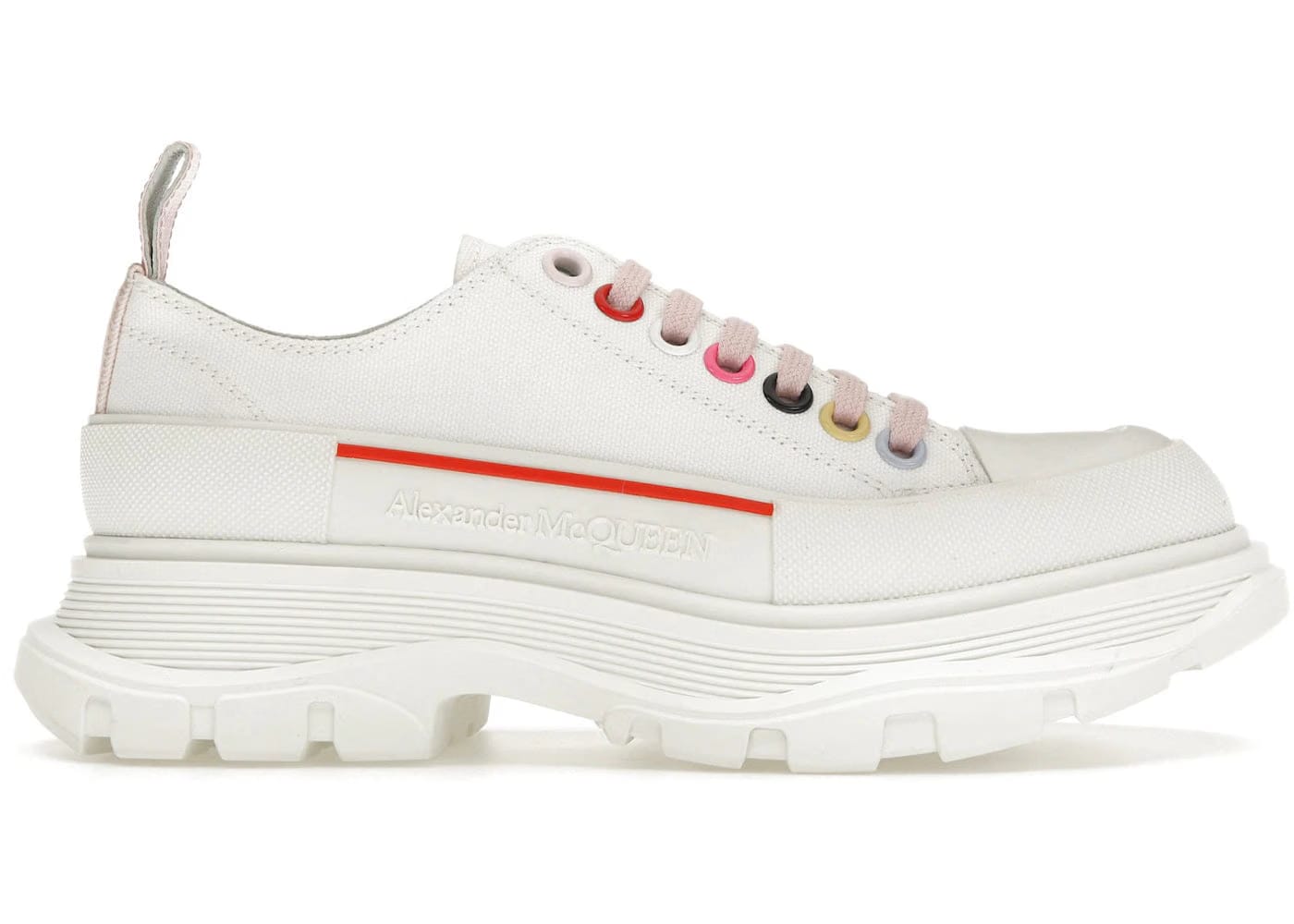 Alexander Mcqueen Tread Slick Low Lace Up White Multi (Women'S)