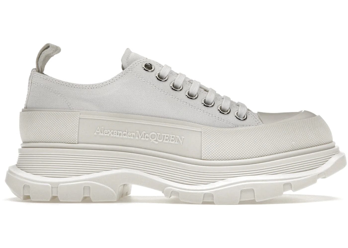 Alexander Mcqueen Tread Slick Low Lace Up White White