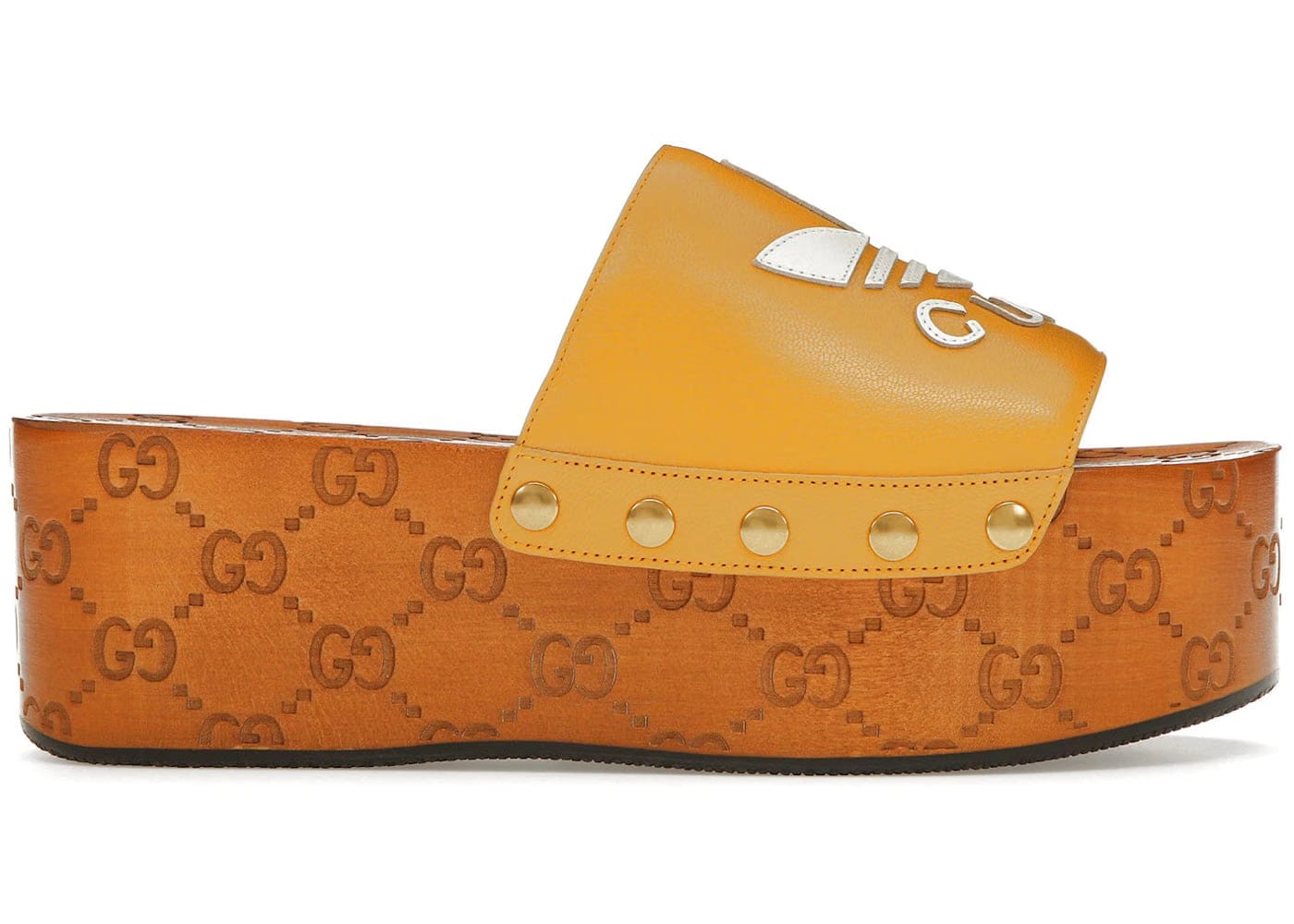 Gucci X Adidas Gg Clog Yellow Womens