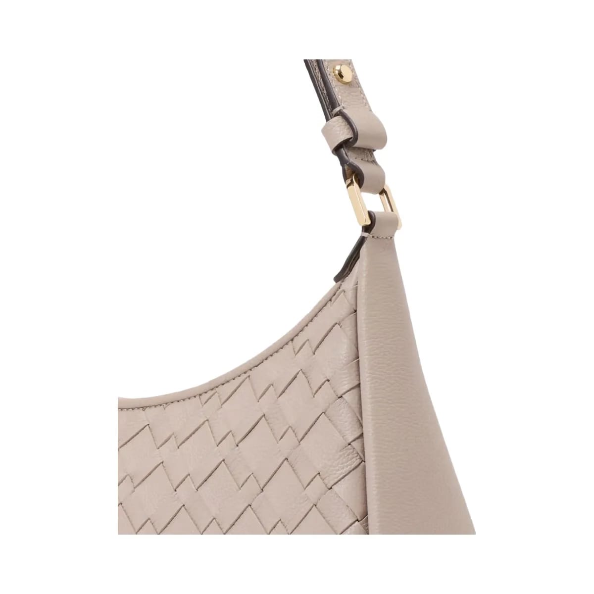 Kate Spade Kayla Woven Leather Large Shoulder Bag Cozy Grey