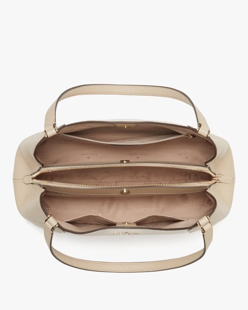 Kate Spade Lena Colorblock Large Triple Compartment Shoulder Bag Light Sand Multi
