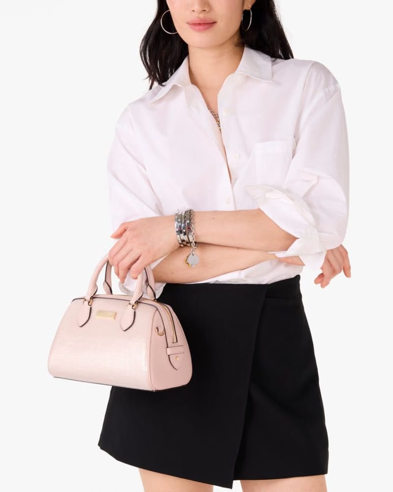 Kate Spade Madison Satin Sequin Small Dolly Duffle Rose Smoke