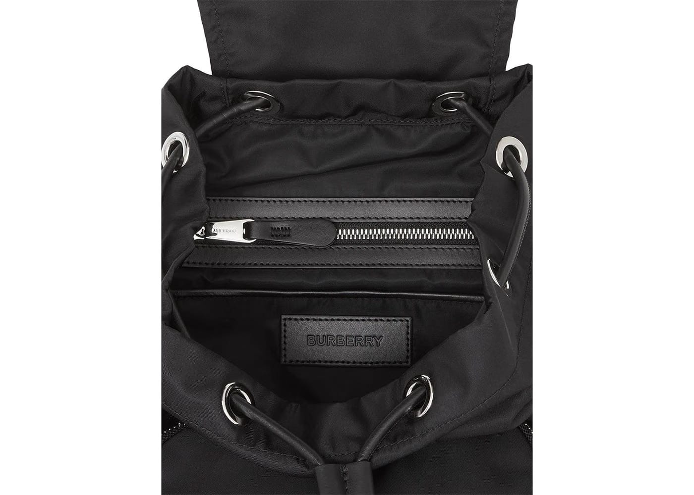 Burberry Logo Print Econyl Nylon Backpack Black