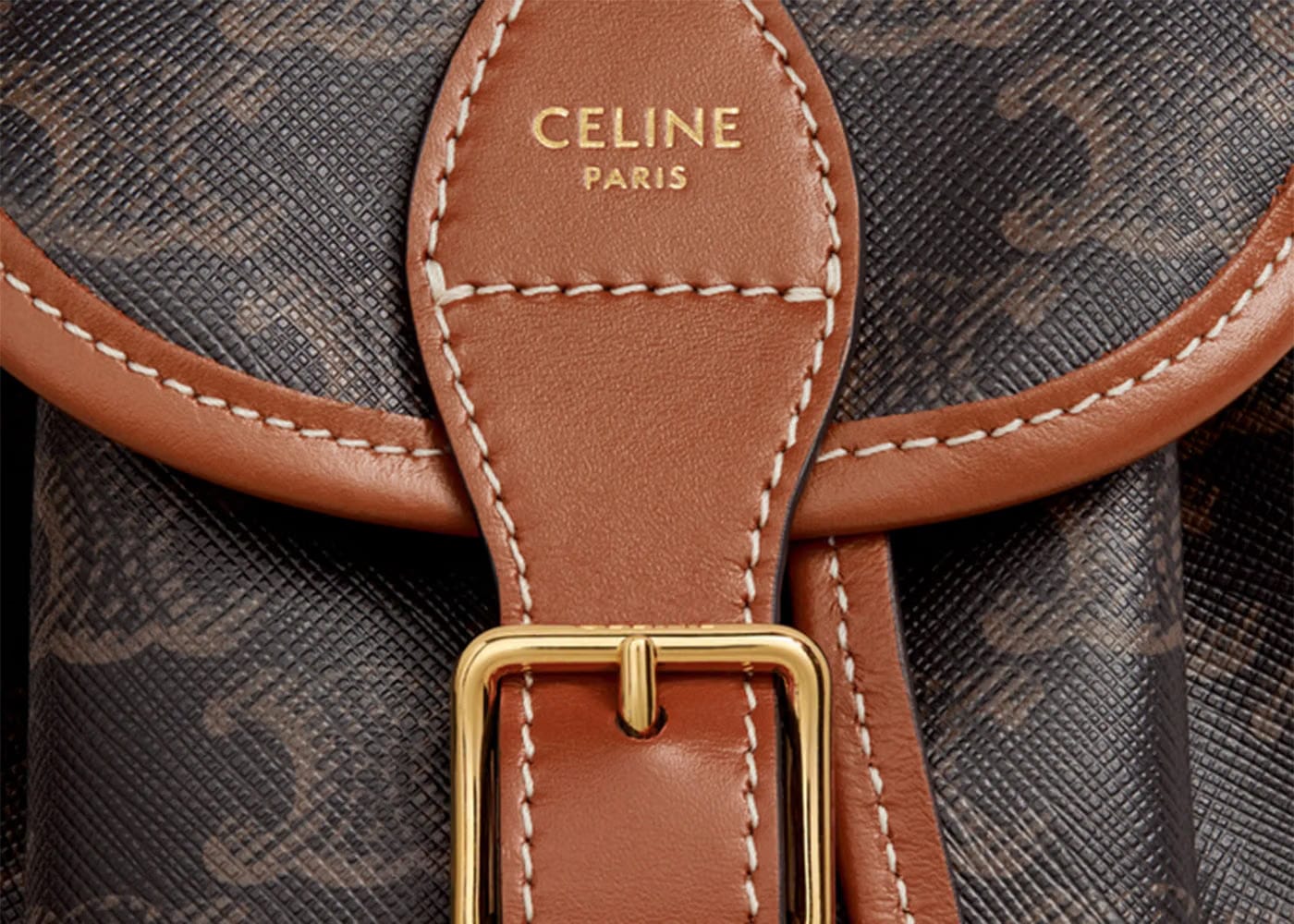 Celine Backpack Folco Mini Triomphe Tan