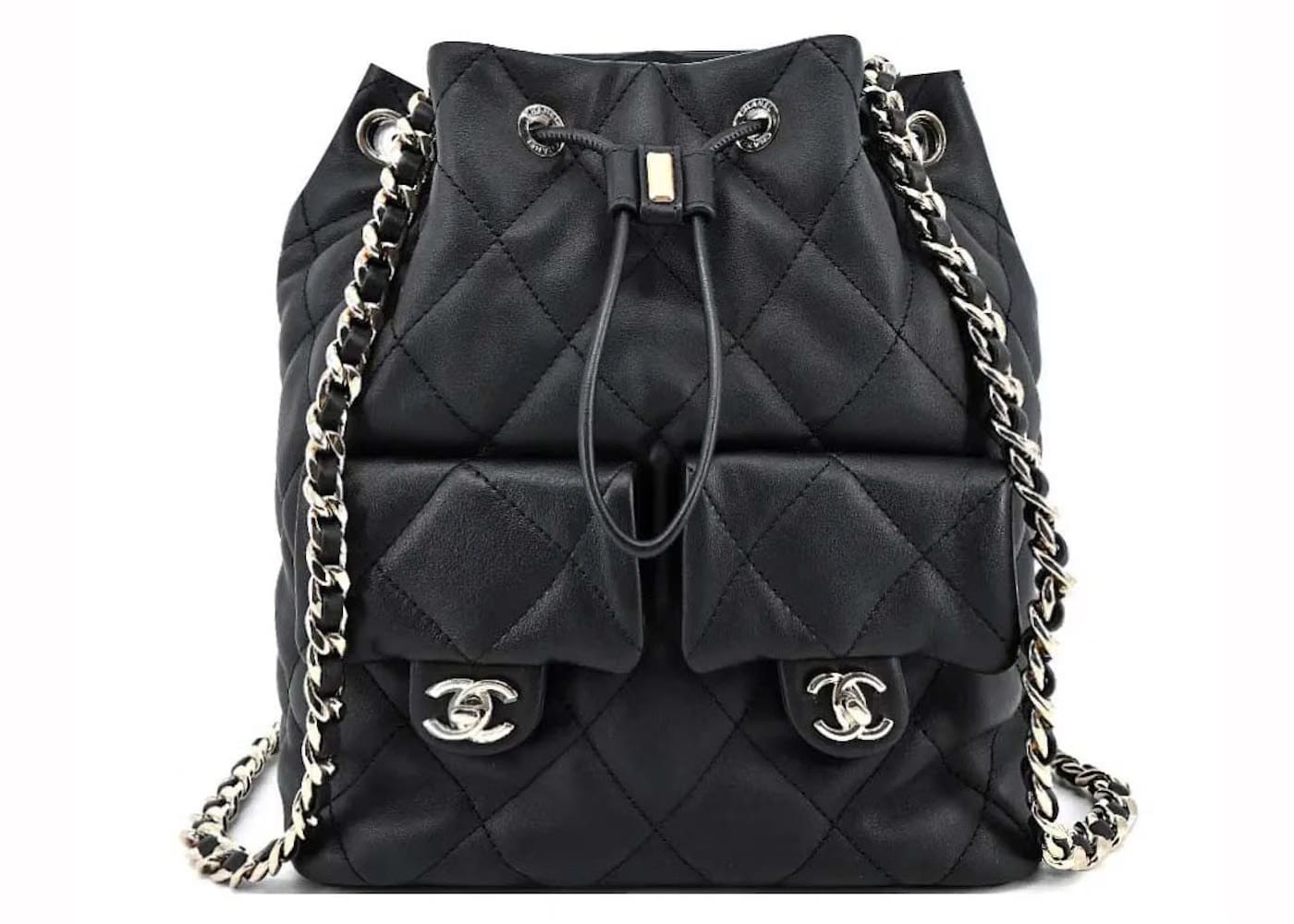 Chanel Drawstring Two Pocket Backpack Black (As4342)