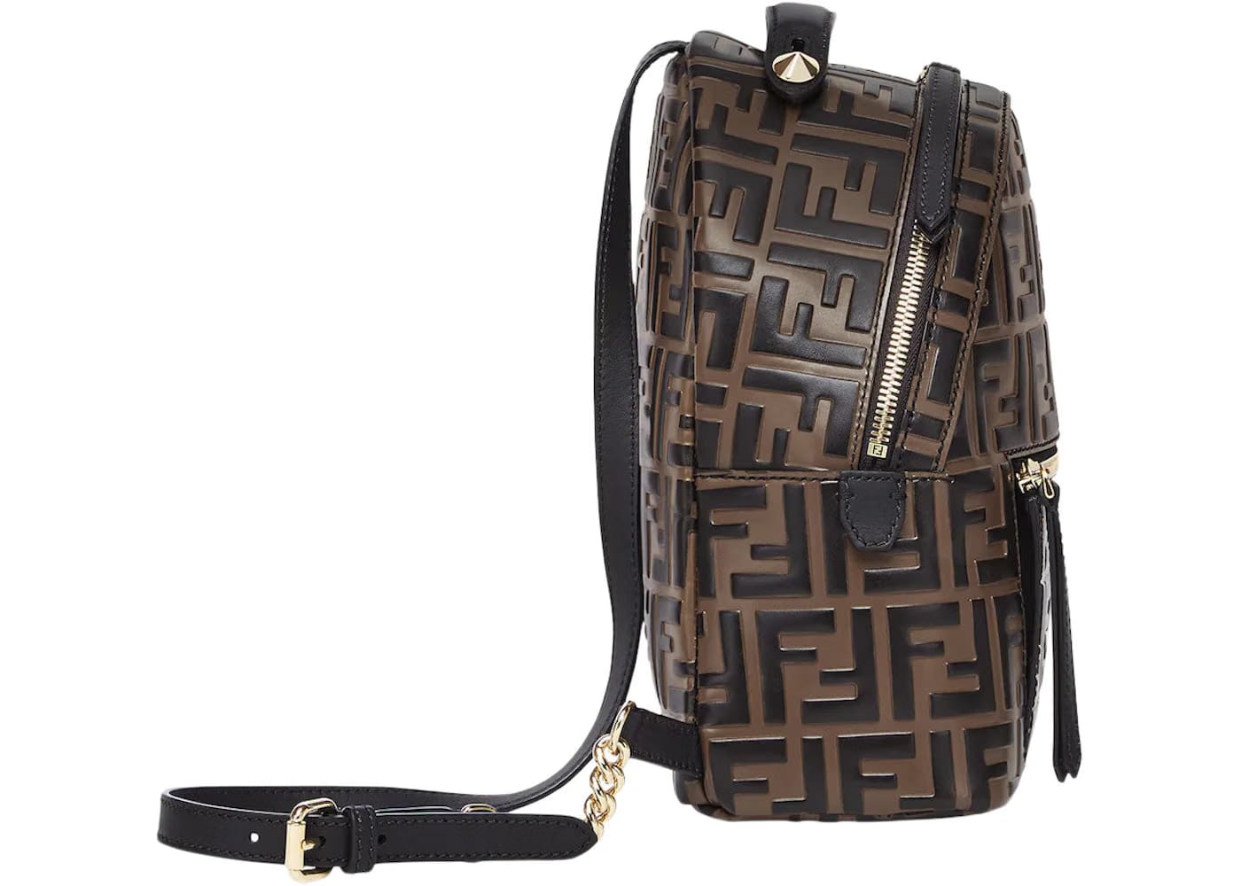 Fendi Mini Backpack Brown Leather Ff Brown