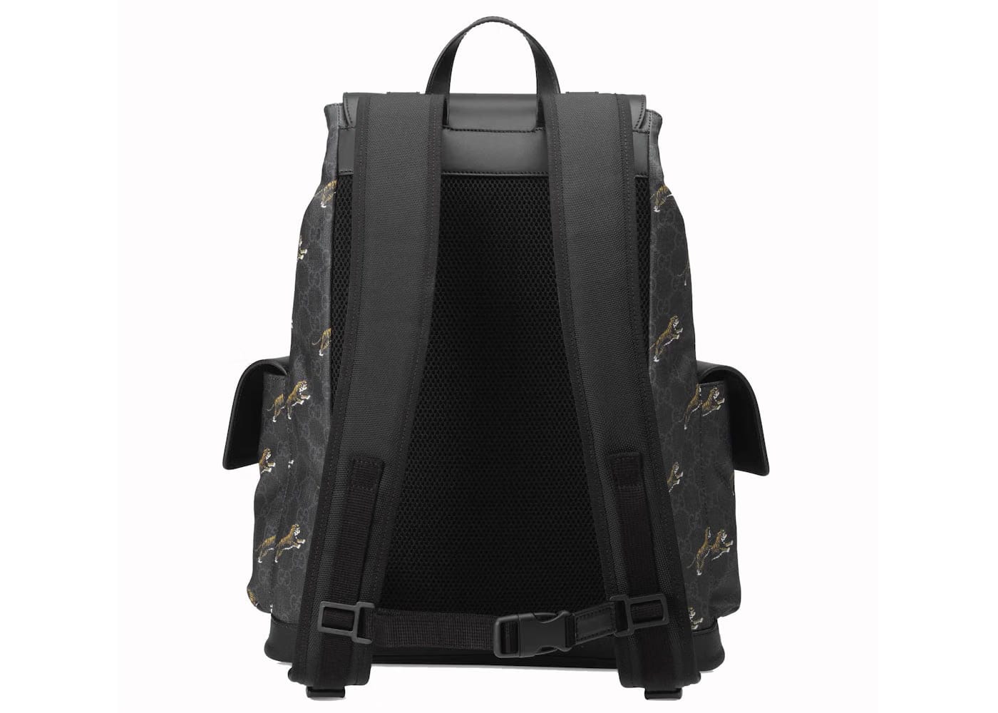Gucci Bestiary Backpack Gg Supreme Tigers Black/Grey
