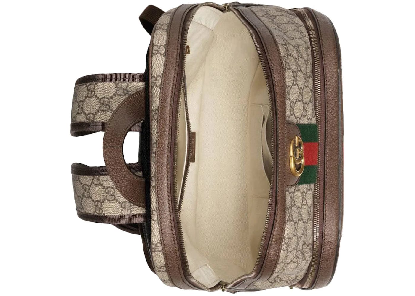 Gucci Ophidia Backpack Gg Supreme Medium Beige/Ebony