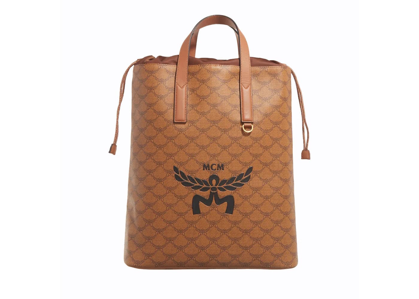 Mcm Medium Himmel Drawstring Lauretos Backpack Brown/Black