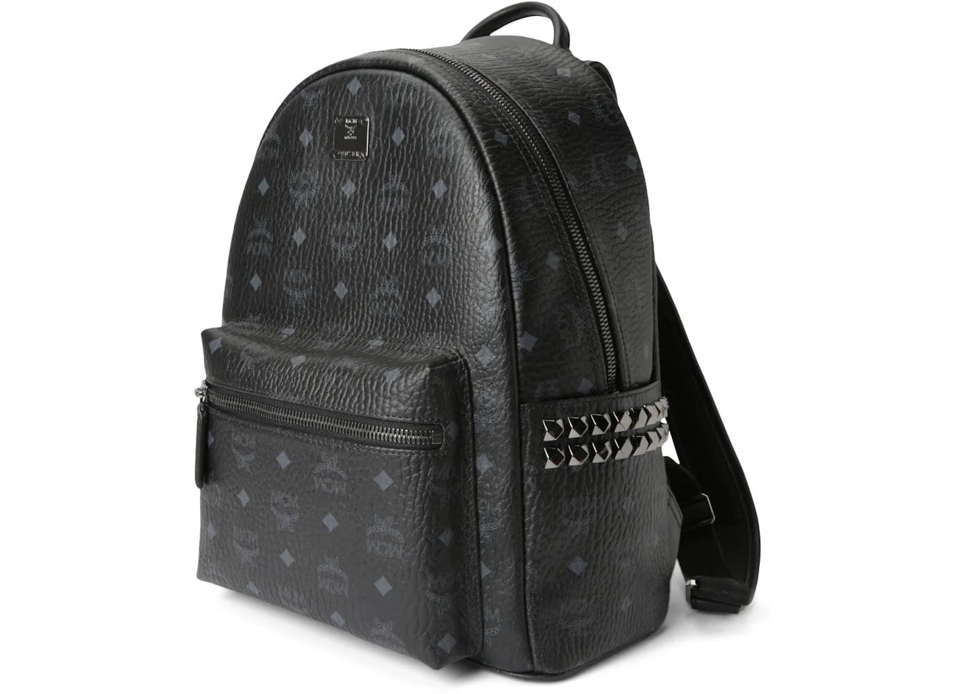 Mcm Stark Backpack Visetos Side Studs Small/Medium Black