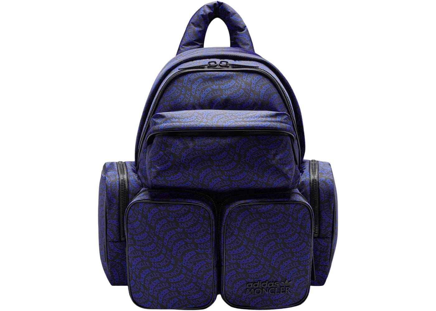 Moncler x Adidas Originals Logo Print Backpack Black & Blue