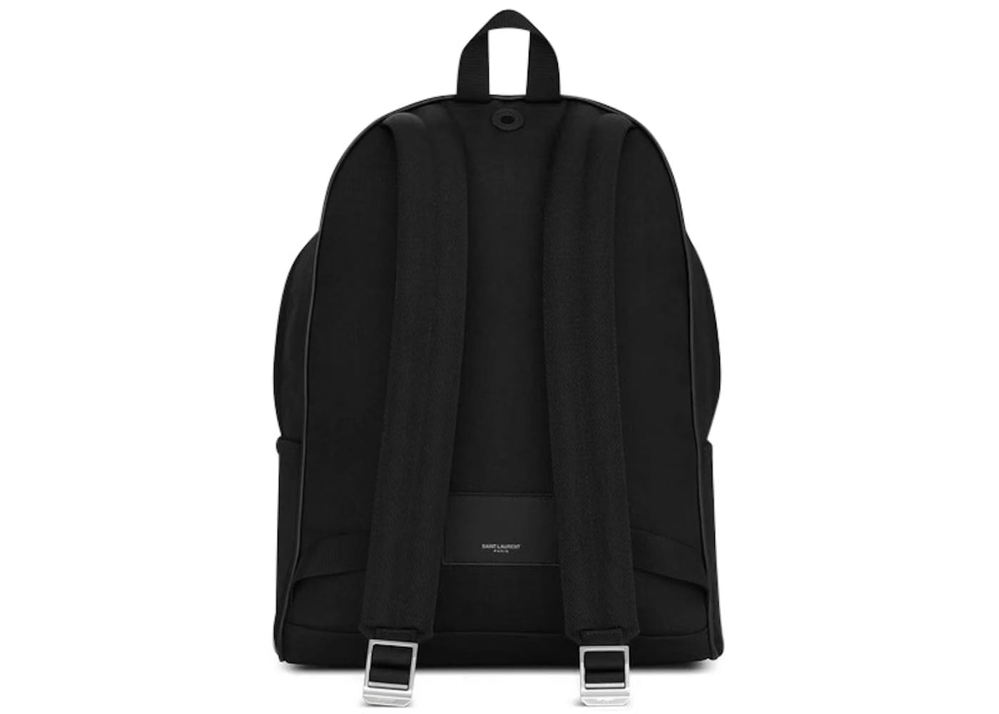 Saint Laurent City Canvas Backpack Canvas Silver-Tone Black