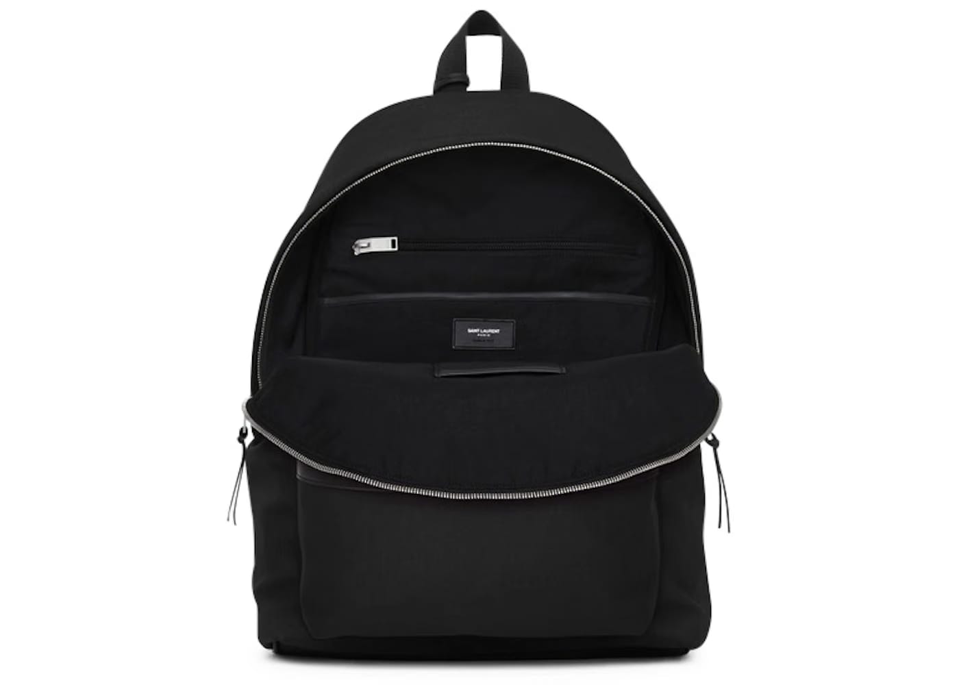 Saint Laurent City Canvas Backpack Canvas Silver-Tone Black