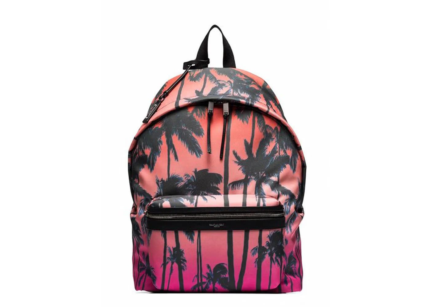 Saint Laurent City Canvas Backpack Palm Print Black/Multi