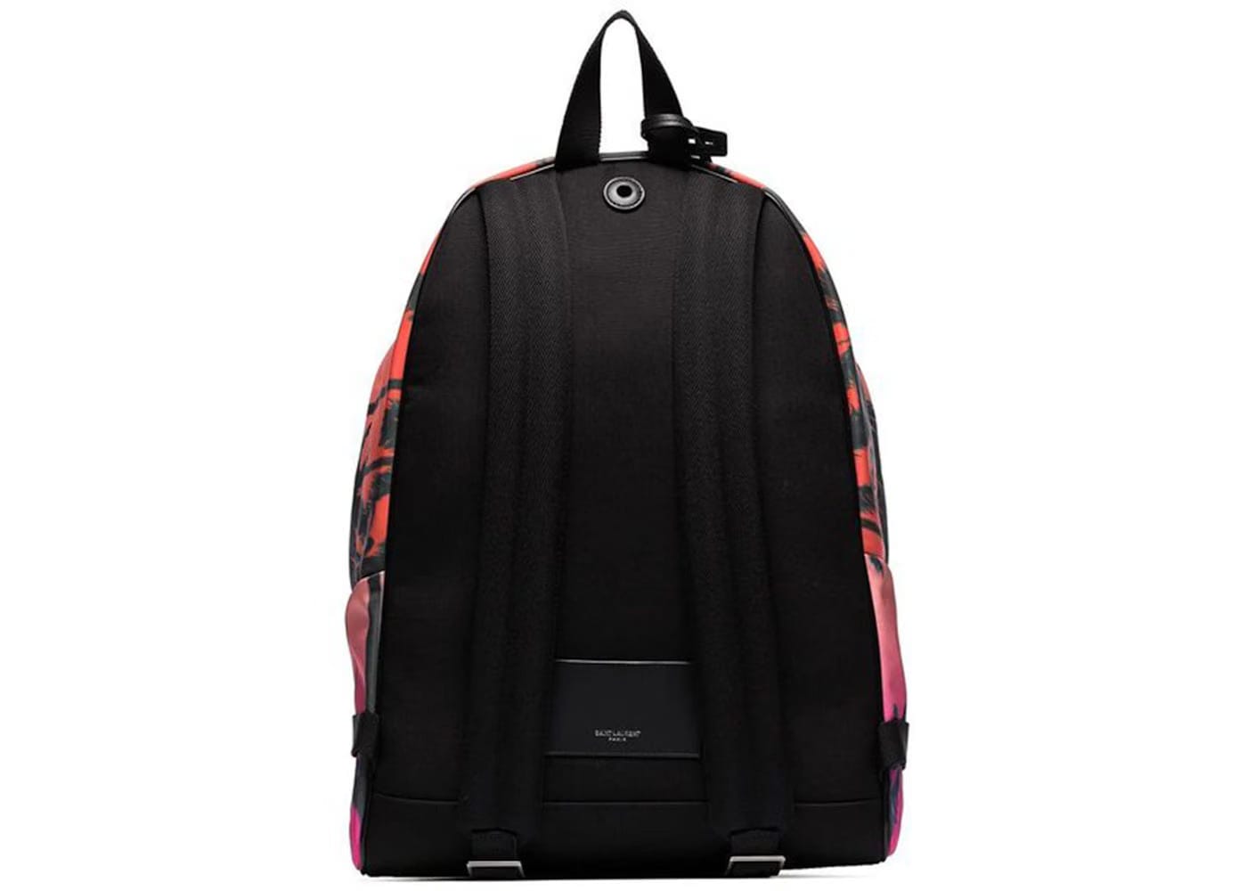 Saint Laurent City Canvas Backpack Palm Print Black/Multi