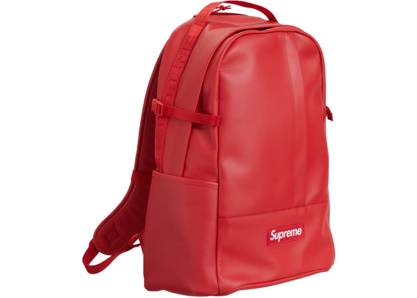 Supreme Leather Backpack Red