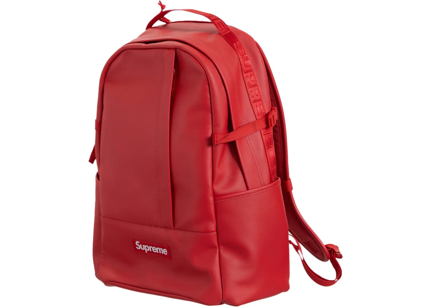 Supreme Leather Backpack Red