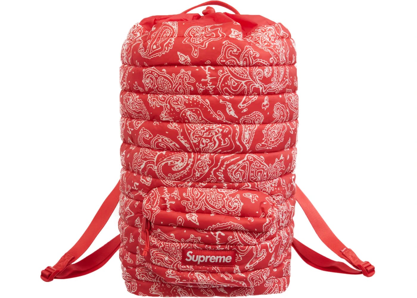 Supreme Puffer Backpack Red Paisley
