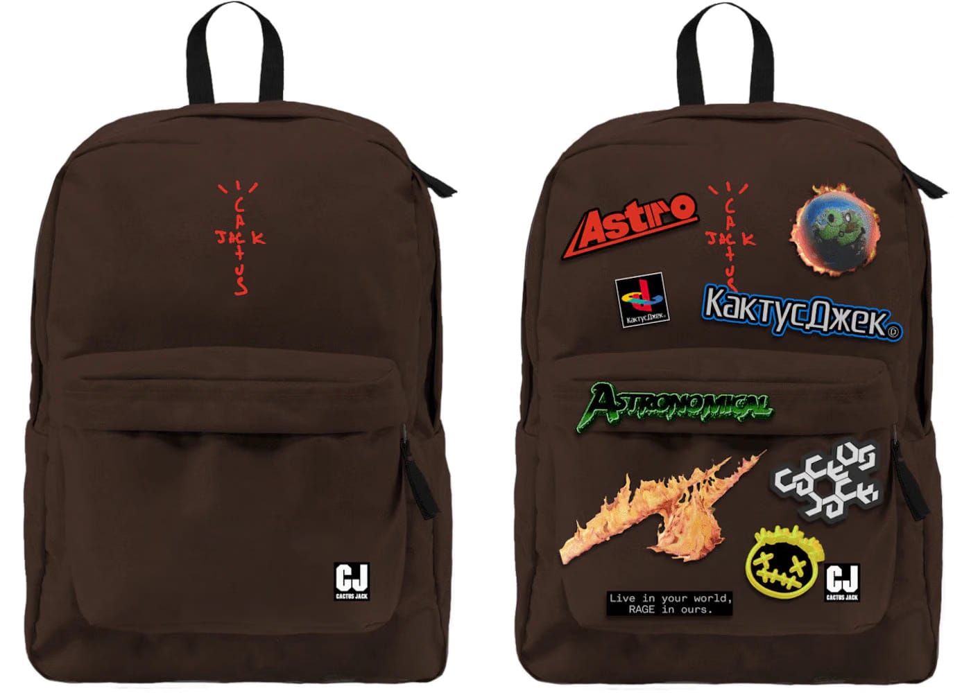 Travis Scott Cactus Jack Backpack With Patch Set Brown