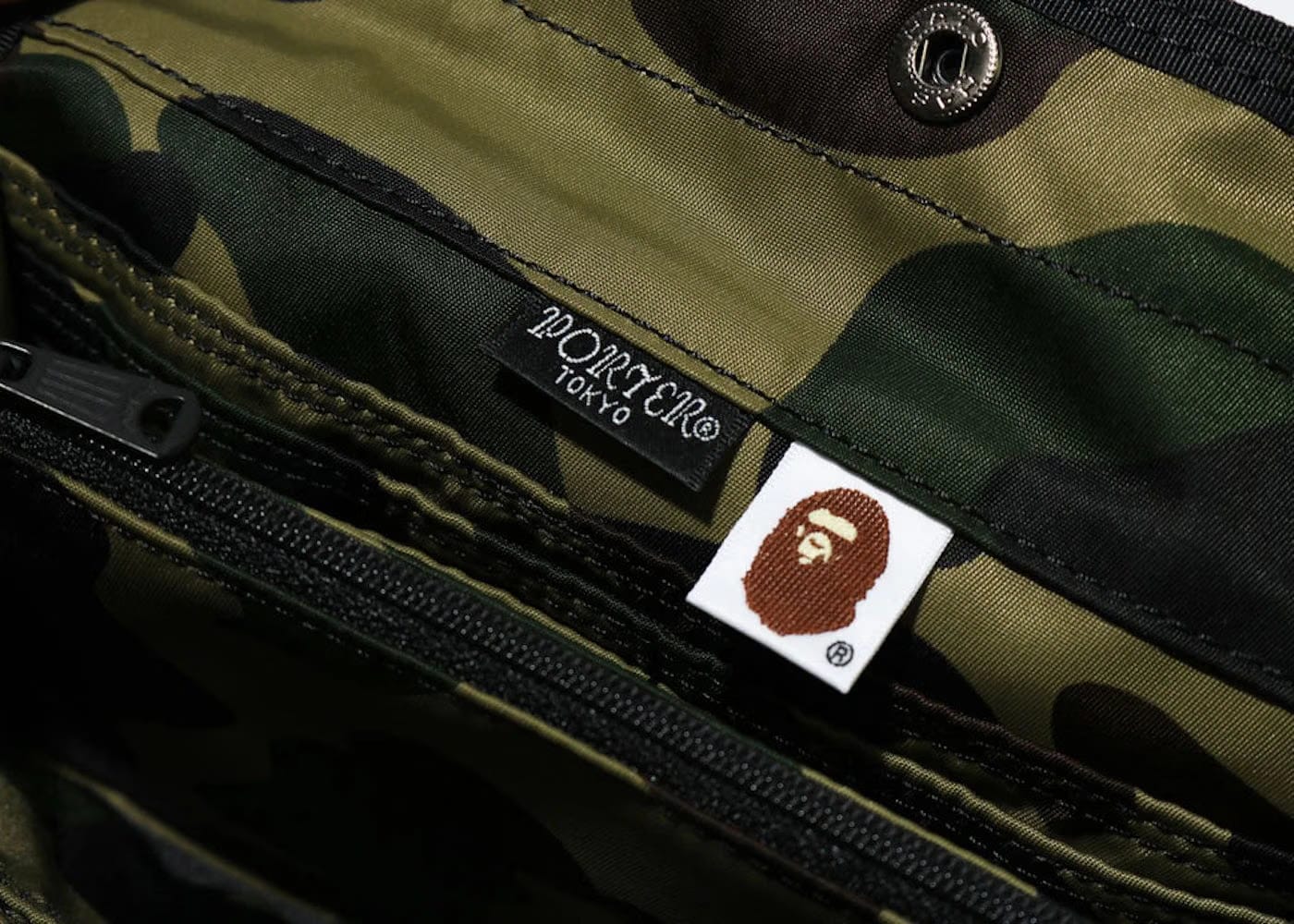 Bape x Porter 1St Camo Long Wallet Ss22 Green