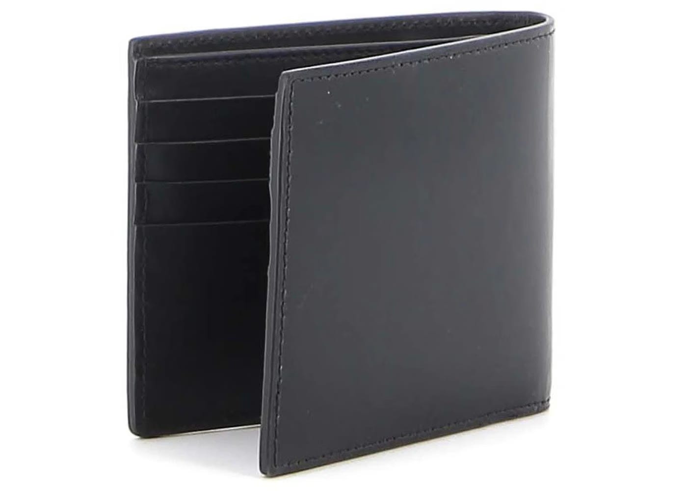 Burberry Bi-Fold Icon Stripe Leather Wallet Black