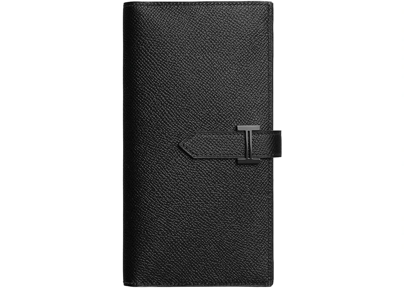 Hermes Bearn Wallet Epsom Calfskin And Black Pvd Plated H Tab