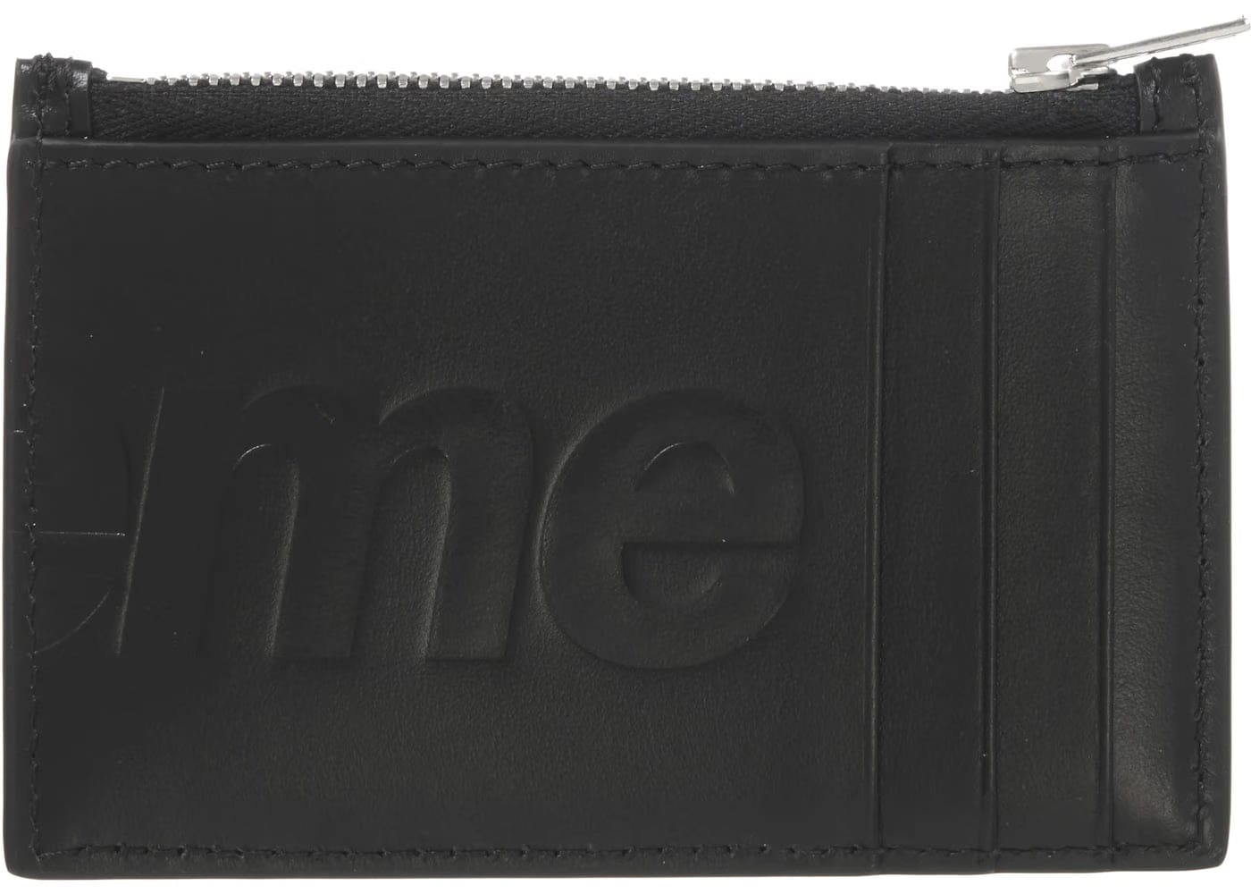 Supreme Leather Zip Card Holder Black