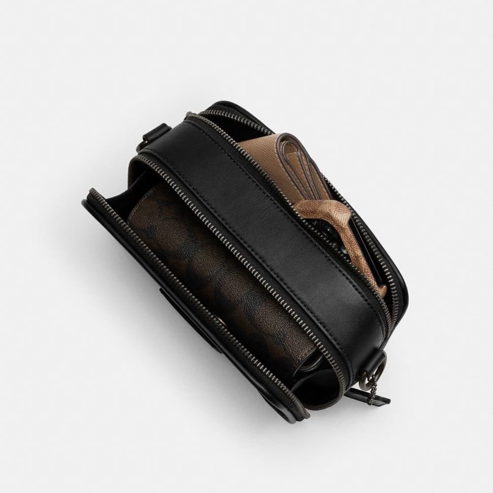 Coach Wyatt Crossbody Bag In Signature Canvas Gunmetal Charcoal Black