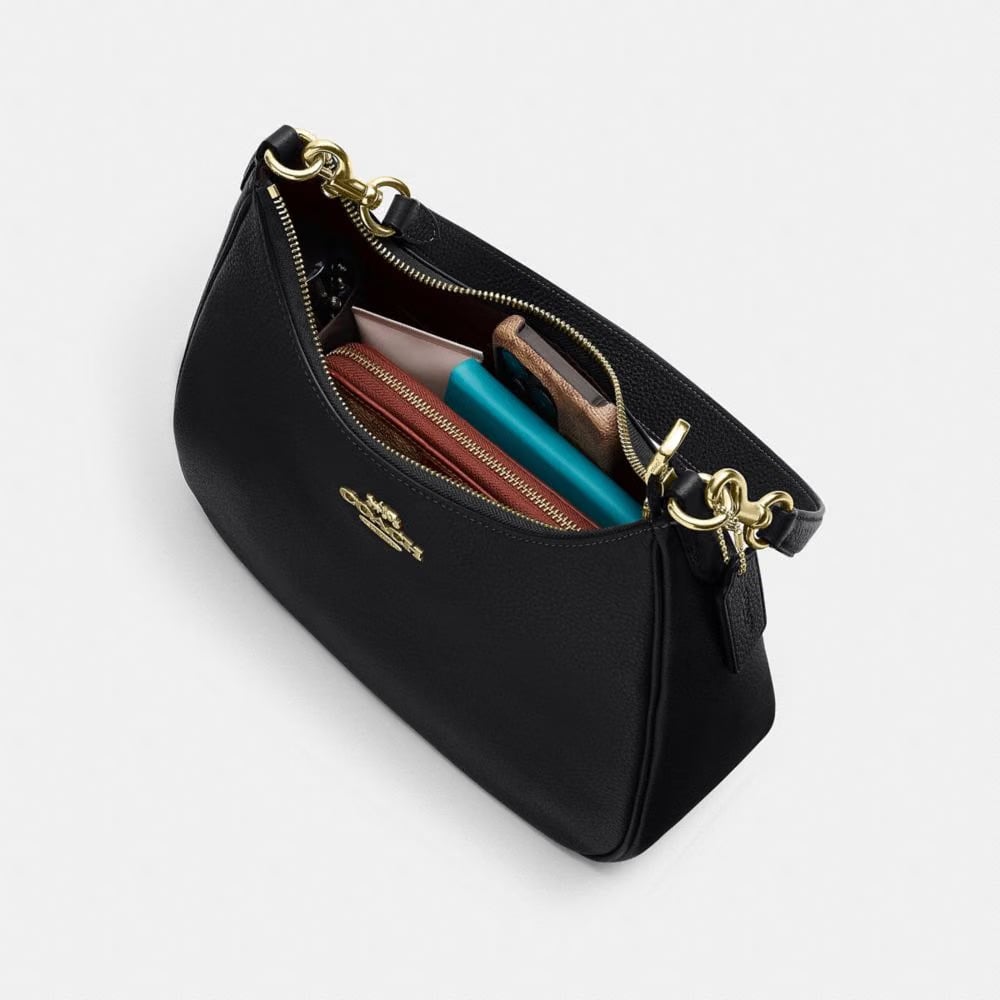 Coach Teri Hobo Bag Gold Black