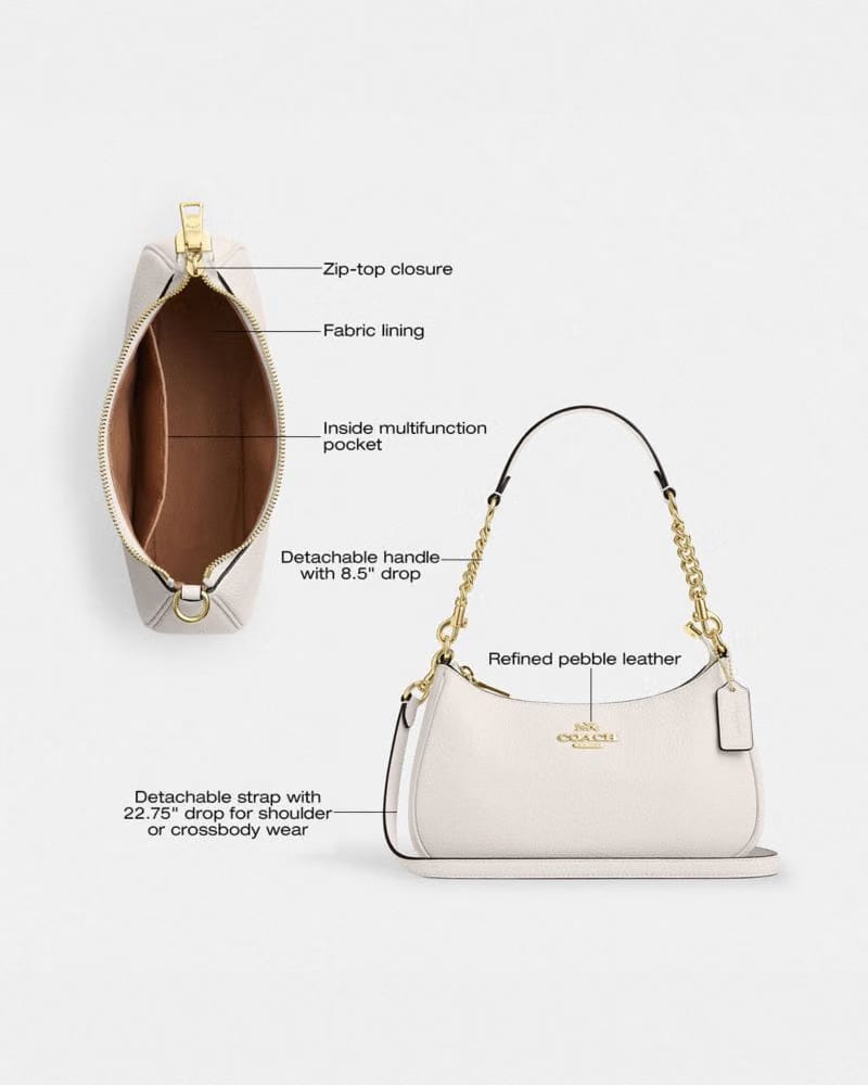 Coach Teri Shoulder Bag Gold Chalk