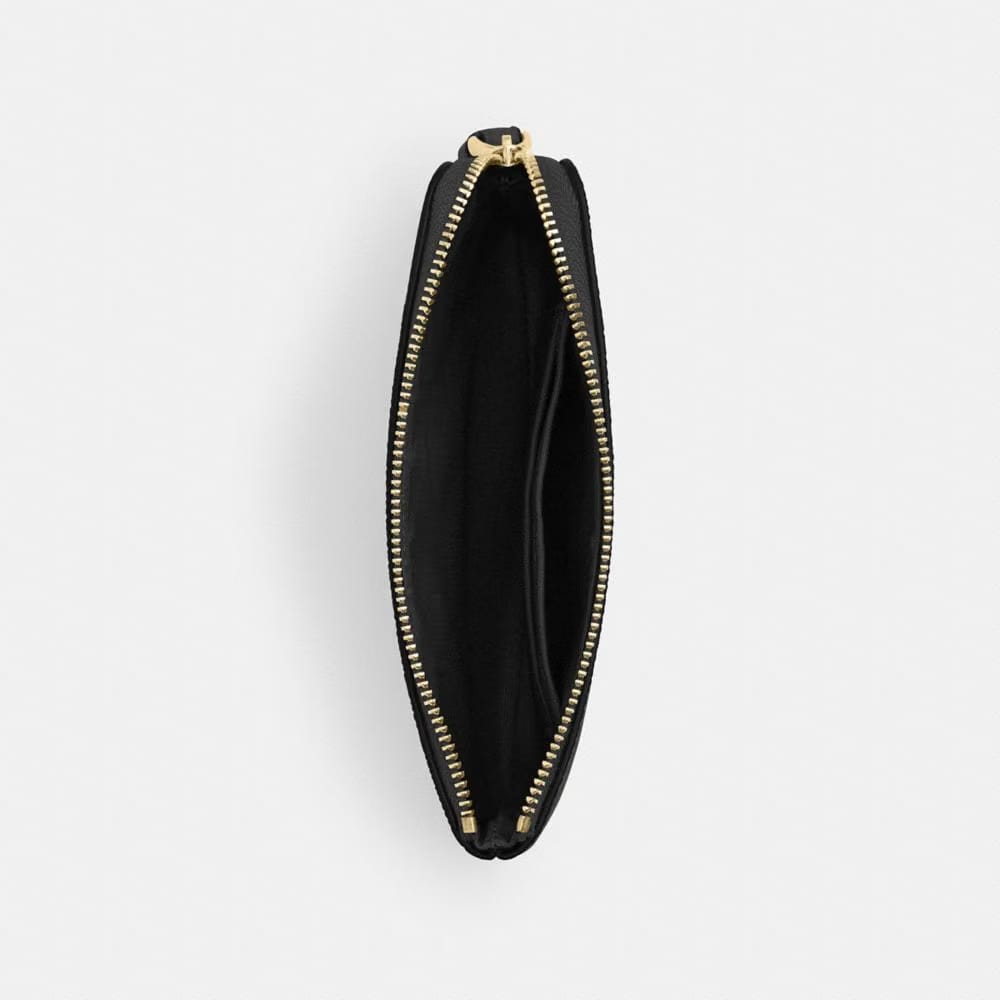 Coach Corner Zip Wristlet Gold Black