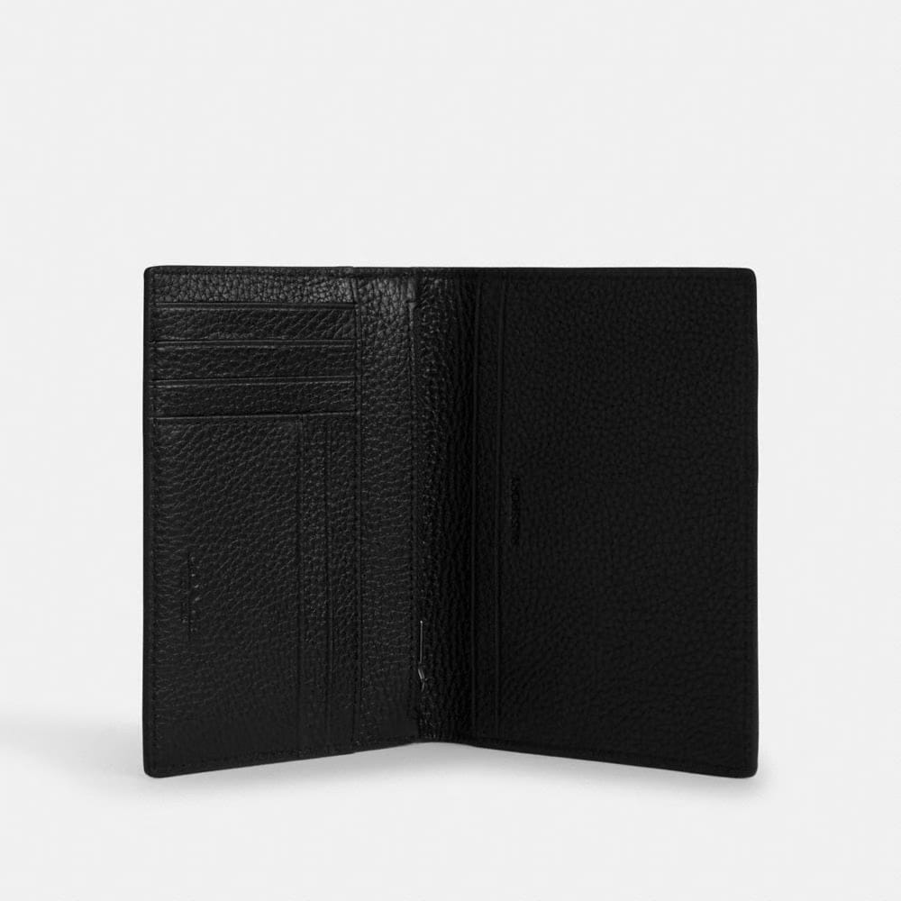 Coach Passport Card Case Gunmetal Black