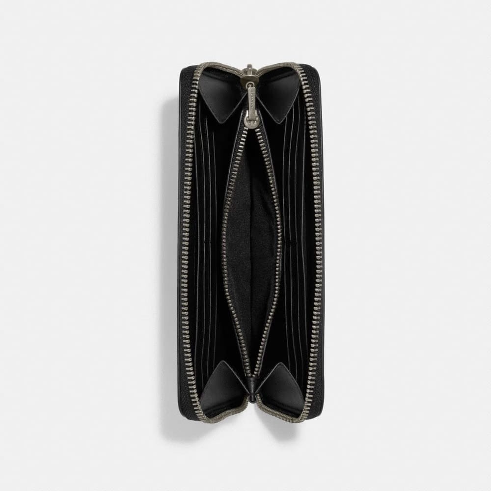 Coach Accordion Wallet In Signature Leather Smooth Leather-Gunmetal-Black