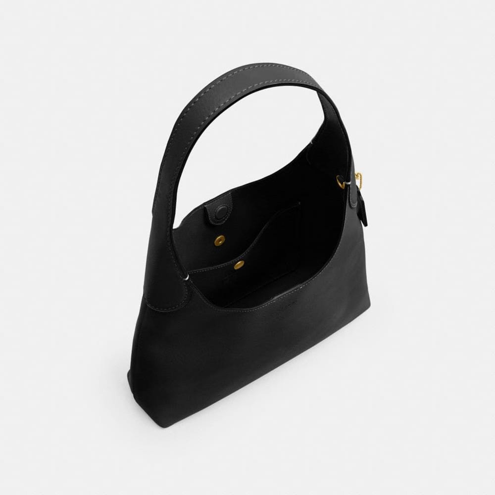 Coach Brooklyn Shoulder Bag 28 Natural Grain Leather-Brass-Black