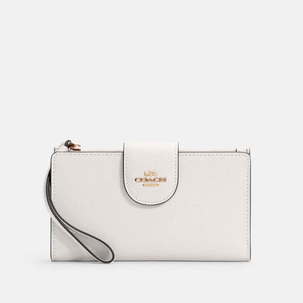 Coach Phone Wallet Gold Chalk