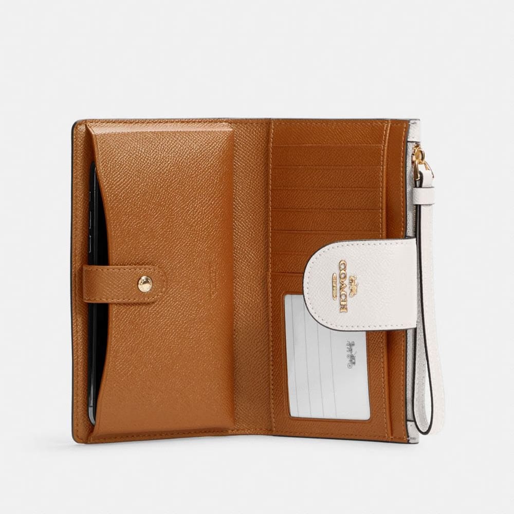 Coach Phone Wallet Gold Chalk