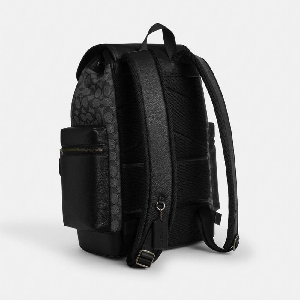 Coach Sprint Backpack In Signature Jacquard Silver Charcoal Black