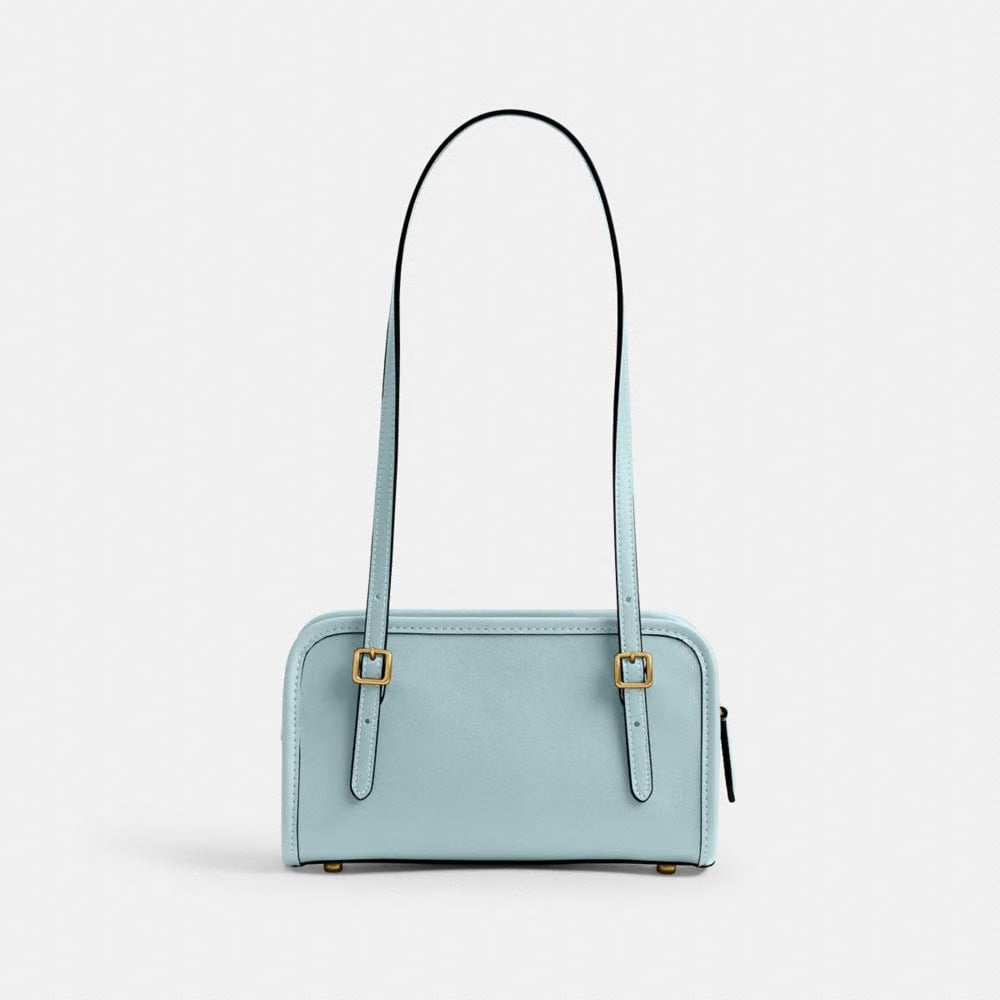 Coach Swing Zip Bag 20 Brass Light Blue