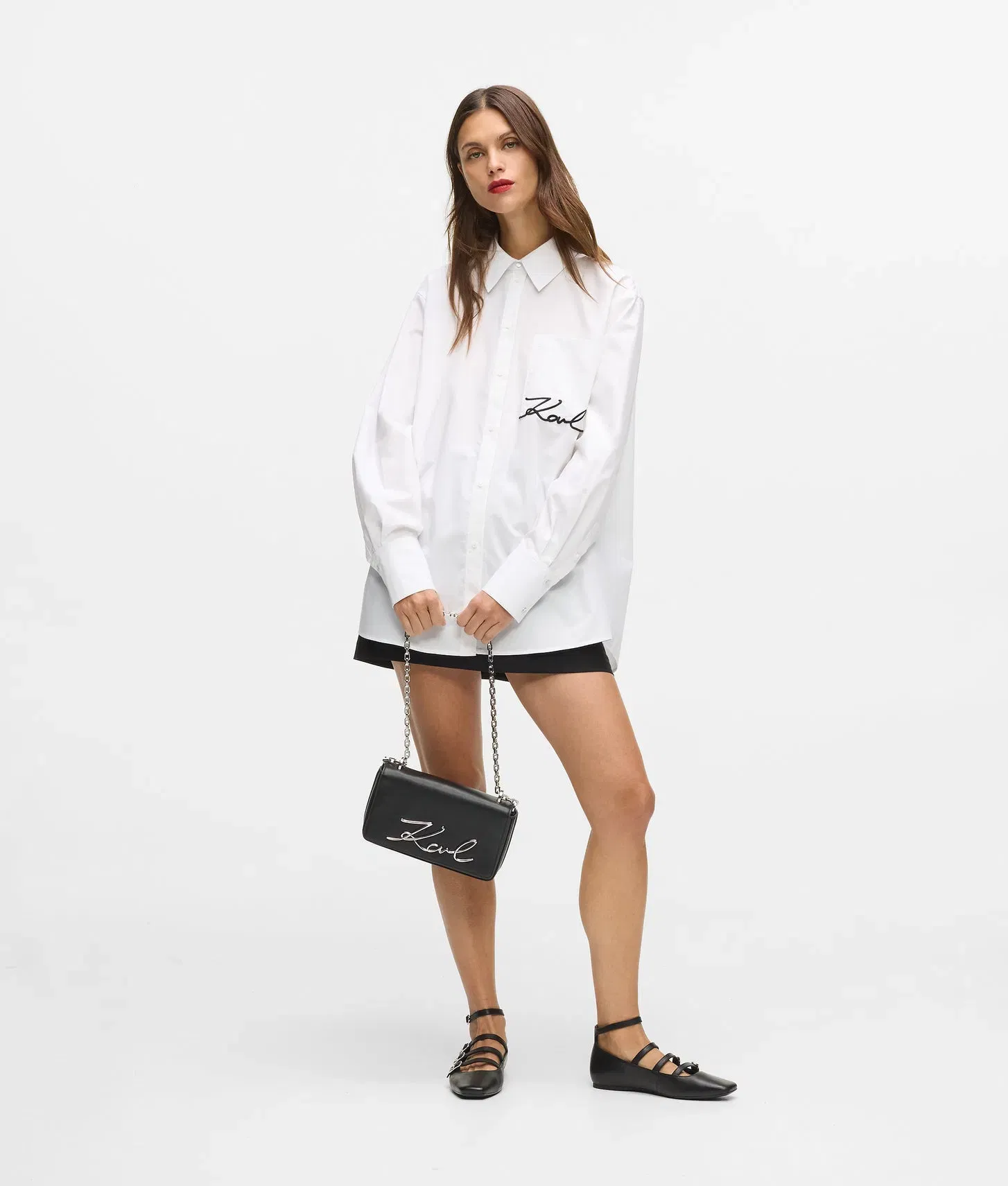 KarlLagerfeld Ksignature Small Crossbody Bag Black-Nickel