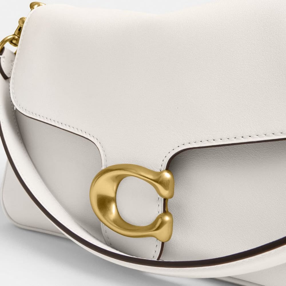 Coach Soft Tabby Shoulder Bag Smooth Leather-Brass-Chalk