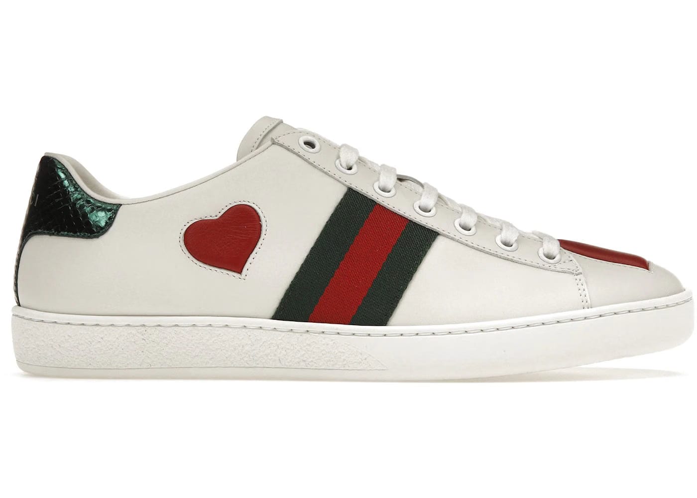 Gucci Ace Embroidered Hearts Womens